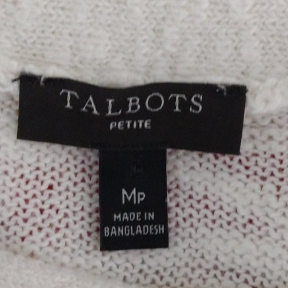 Talbots Slub Boatneck Pullover Striped sweater beach‎ colors Sz. MP - Picture 8 of 8